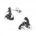 Silver Celtic Ear Studs with Cubic Zirconia