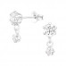 Silver Round Ear Studs with Cubic Zirconia