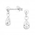 Silver Pear Ear Studs with Cubic Zirconia