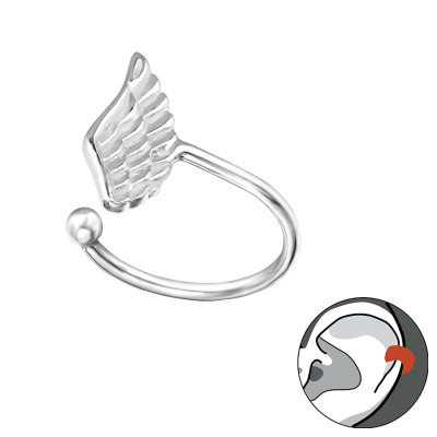 Silver Wing Ear Cuff