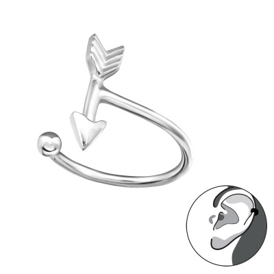 Silver Arrow Ear Cuff