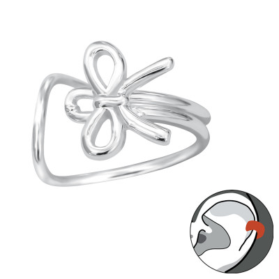 Silver Bow Ear Cuff