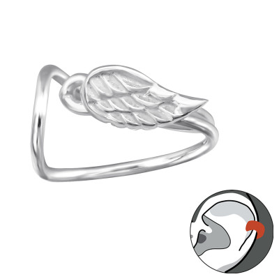 Silver Wing Ear Cuff