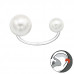Silver Round Ear Cuff with Plastic Pearl
