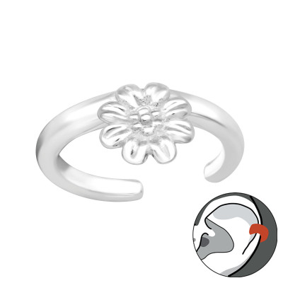 Silver Flower Ear Cuff