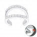Silver Double Line Ear Cuff with Cubic Zirconia