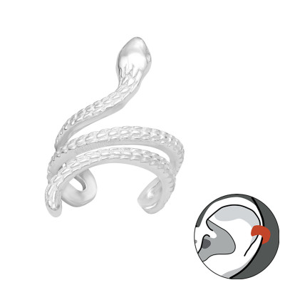 Silver Snake Ear Cuff