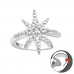 Silver Northern Star Ear Cuff with Cubic Zirconia