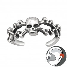 Silver Skull Ear Cuff