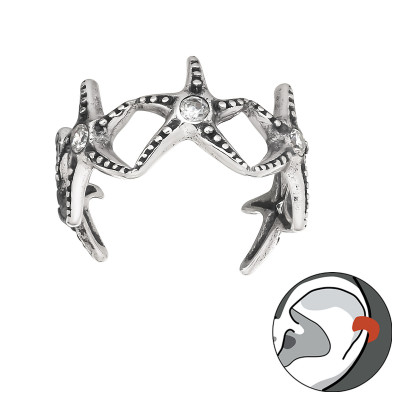 Silver Starfish Ear Cuff