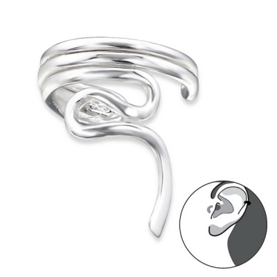 Silver Twist Ear Cuff and Ear Pin