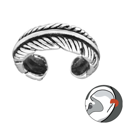 Silver Feather Ear Cuff