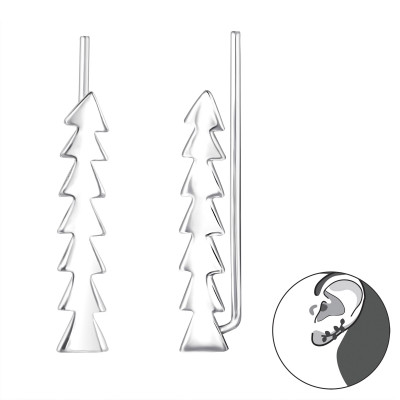 Silver Triangles Ear Pin