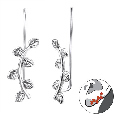 Silver Branch Ear Pin