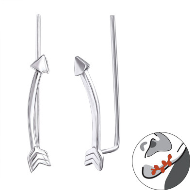 Silver Arrow Ear Pin