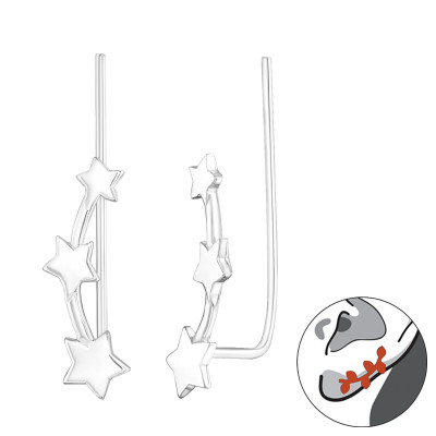 Silver Star Ear Pin