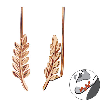 Silver Leaf Ear Pin