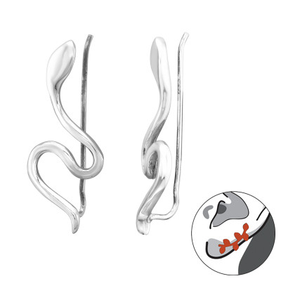 Silver Snake Ear Pin