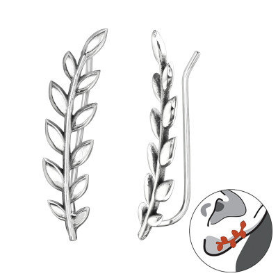 Silver Olive Ear Pin