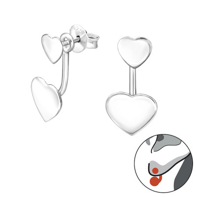 Silver Heart Ear Jacket