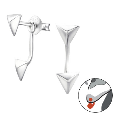 Silver Triangle Ear Jacket