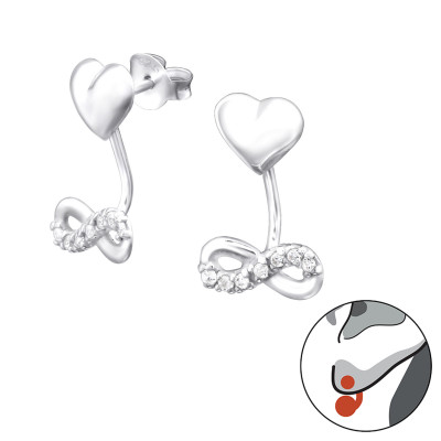 Silver Infinity Love Ear Jacket with Cubic Zirconia