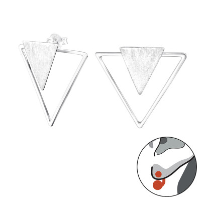 Silver Triangle Ear Jacket