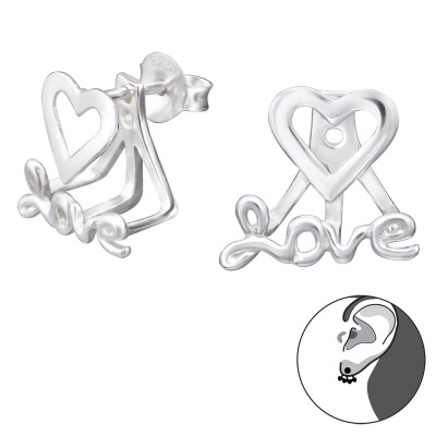 Silver Love Ear Jacket