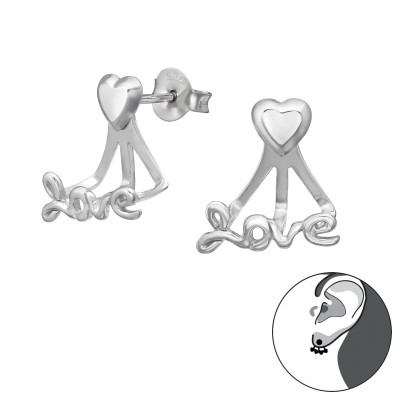 Silver Love Ear Jacket