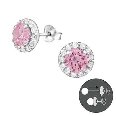 Interchangeable Sterling Silver Ear Jacket and Double Earrings with Cubic Zirconia