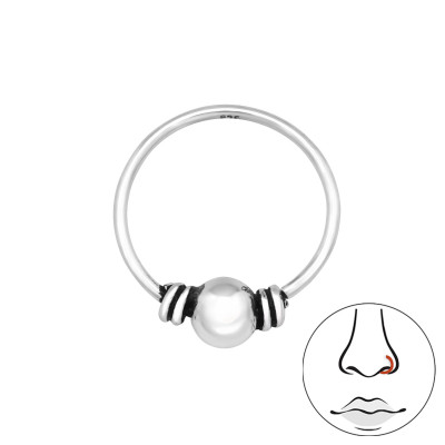 Bali Sterling Silver Nose Hoop