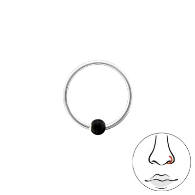 Silver 9mm Round Nose Ring