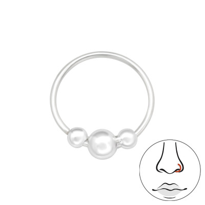 Silver 3mm Ball Nose Ring