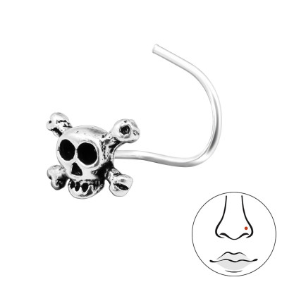 Silver Skull Nose Studs