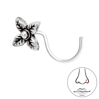 Silver Flower Nose Studs