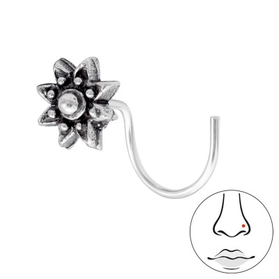 Silver Flower Nose Studs