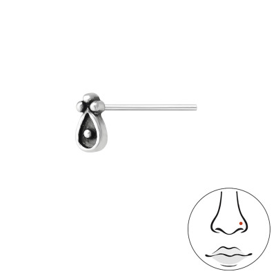 Silver Antique Bend to fit Nose Studs