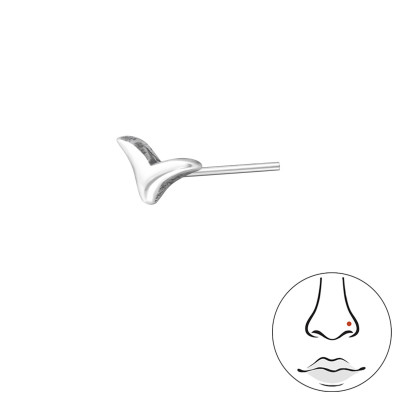 Silver Whale's Tail Bend to fit Nose Studs 