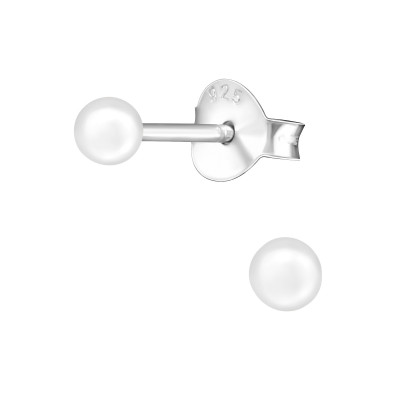 Glass Pearl 3mm Ear Studs