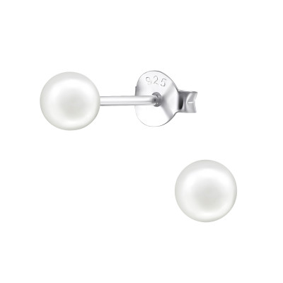 Glass Pearl 4mm Ear Studs