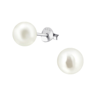 Glass Pearl 7mm Ear Studs