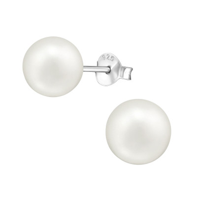 Glass Pearl 8mm Ear Studs