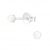 Silver Round 3mm Ear Studs with Glass Pearl