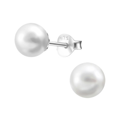 Synthetic Pearl 6mm Ear Studs