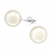 Silver 8mm Synthetic Pearl Ear Studs