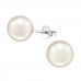 Silver 8mm Synthetic Pearl Ear Studs