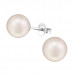 Silver 8mm Synthetic Pearl Ear Studs