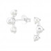 Curved Sterling Silver Ear Studs with Plastic Pearl