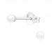 Silver Round 3mm Ear Studs with Synthetic Pearl