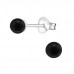 Silver Round 4mm Ear Studs with Synthetic Pearl